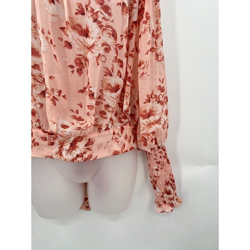Bardot Remi Blouse Women's Small Long Sleeve Floral Sheer Tie Waist Long Sleeve - Picture 12 of 16